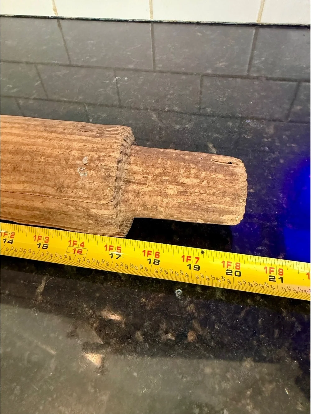 Antique Primitive Wooden Rolling Pin Rustic Farmhouse Treen c. 1880-1920